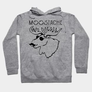 Moose-stache Funny Moose Mustache With Sunglasses Design Hoodie